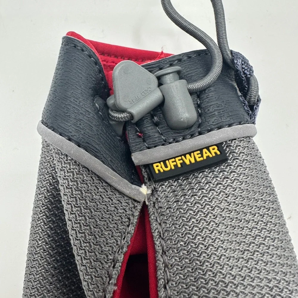 Ruffwear Polar Trex Dog Boots Red Gray Vibram Sole Winter Snow Shoes Size M 4pc